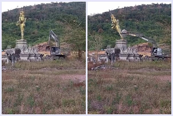 கம்போடியா - தாய்லாந்து மோதலில் பிரம்மாண்ட விஷ்ணு சிலை தகர்ப்பு! வலுக்கும் கண்டனம்!