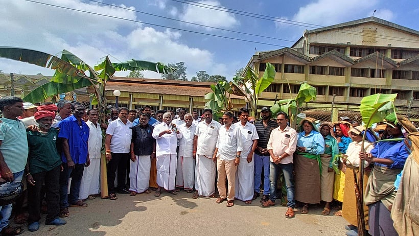 சாலையை சீரமைக்க கோரி வாழை மரம் நடும் போராட்டம்