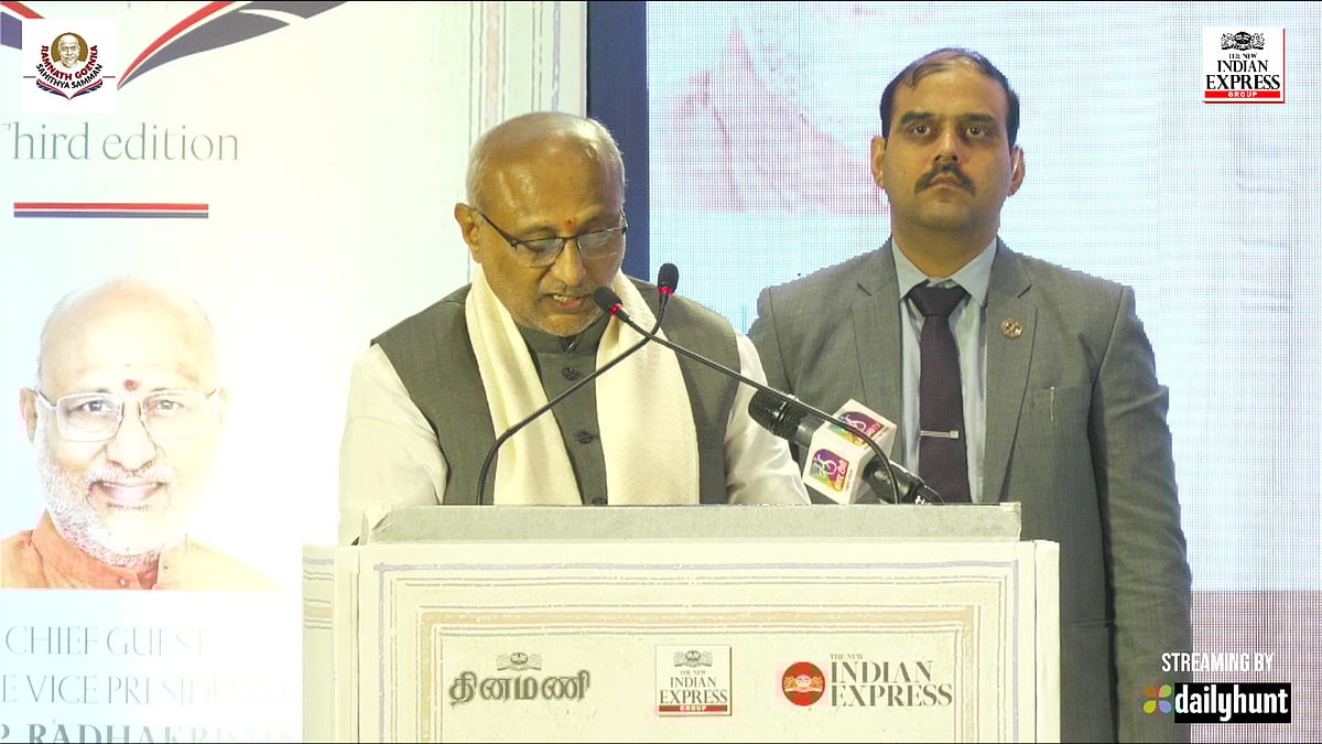 இந்திய வரலாற்றில் சவாலான நேரங்களில் துணிச்சலுடன் செயலாற்றியவர் ராம்நாத் கோயங்கா: சி.பி. ராதாகிருஷ்ணன் பேச்சு