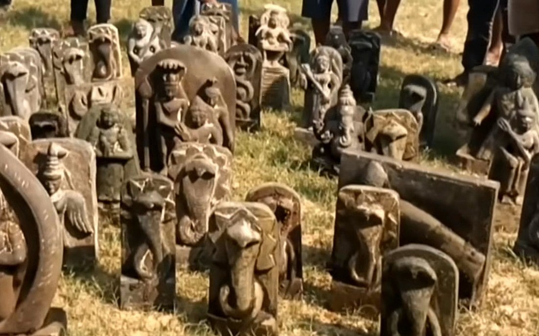 திருவள்ளூர்: கூவம் ஆற்றங்கரையில் 50க்கும் மேற்பட்ட சுவாமி சிலைகள் கண்டெடுப்பு!