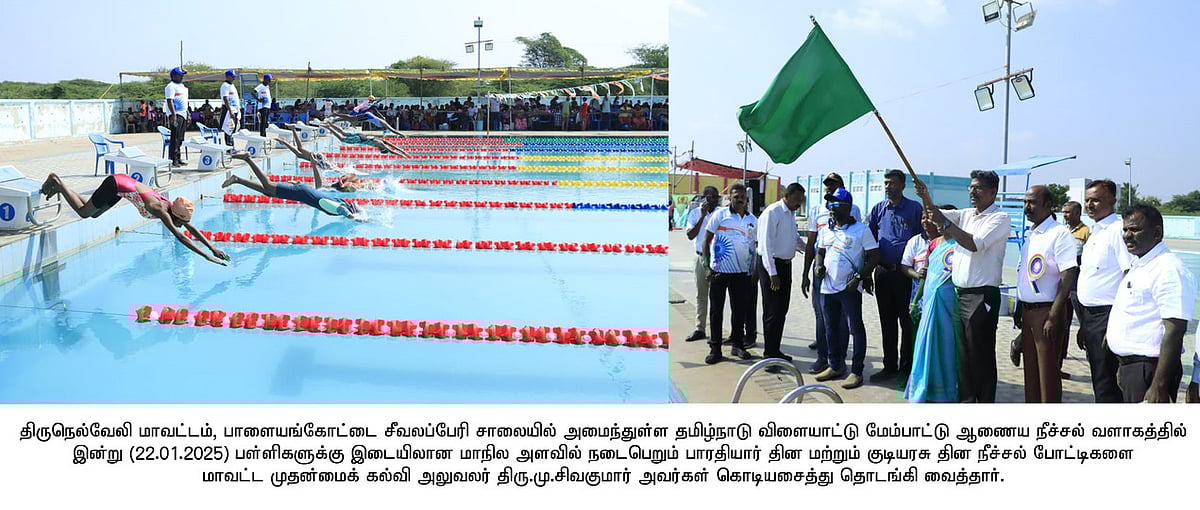 நெல்லையில் மாநில அளவிலான நீச்சல் போட்டி தொடக்கம்