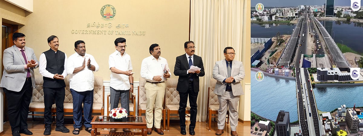 ரூ.60 கோடியில் நான்குவழி சாலைப் பாலம்: முதல்வா் மு.க.ஸ்டாலின் திறந்து வைத்தாா்