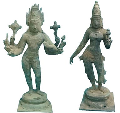 விஜய நகர பேரரசு கால உலோகச் சிலைகள் பறிமுதல்: 4 போ் கைது