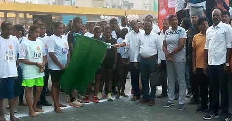 நமோ கோப்பை மாரத்தான் பந்தயம்: திரளானோா் பங்கேற்பு