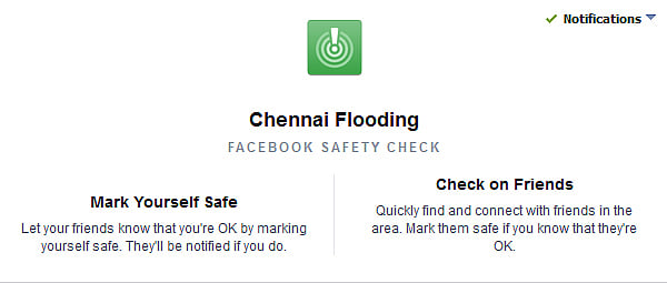 சென்னை மழை: `பாதுகாப்பாக இருக்கிறேன்' வசதியை அறிமுகம் செய்தது பேஸ்புக்