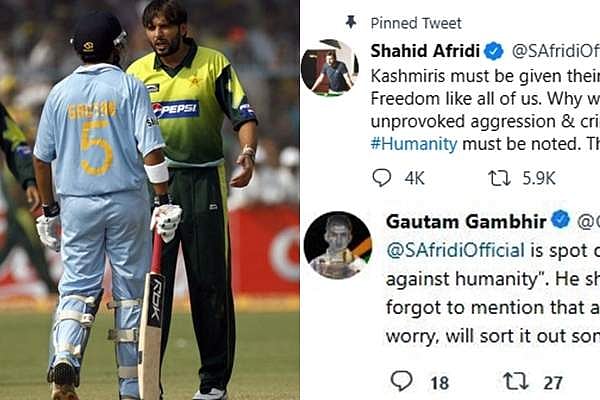 எல்லாம் சரியாகும் மகனே! அஃப்ரிடி ட்வீட்டை விளாசிய கம்பீர்