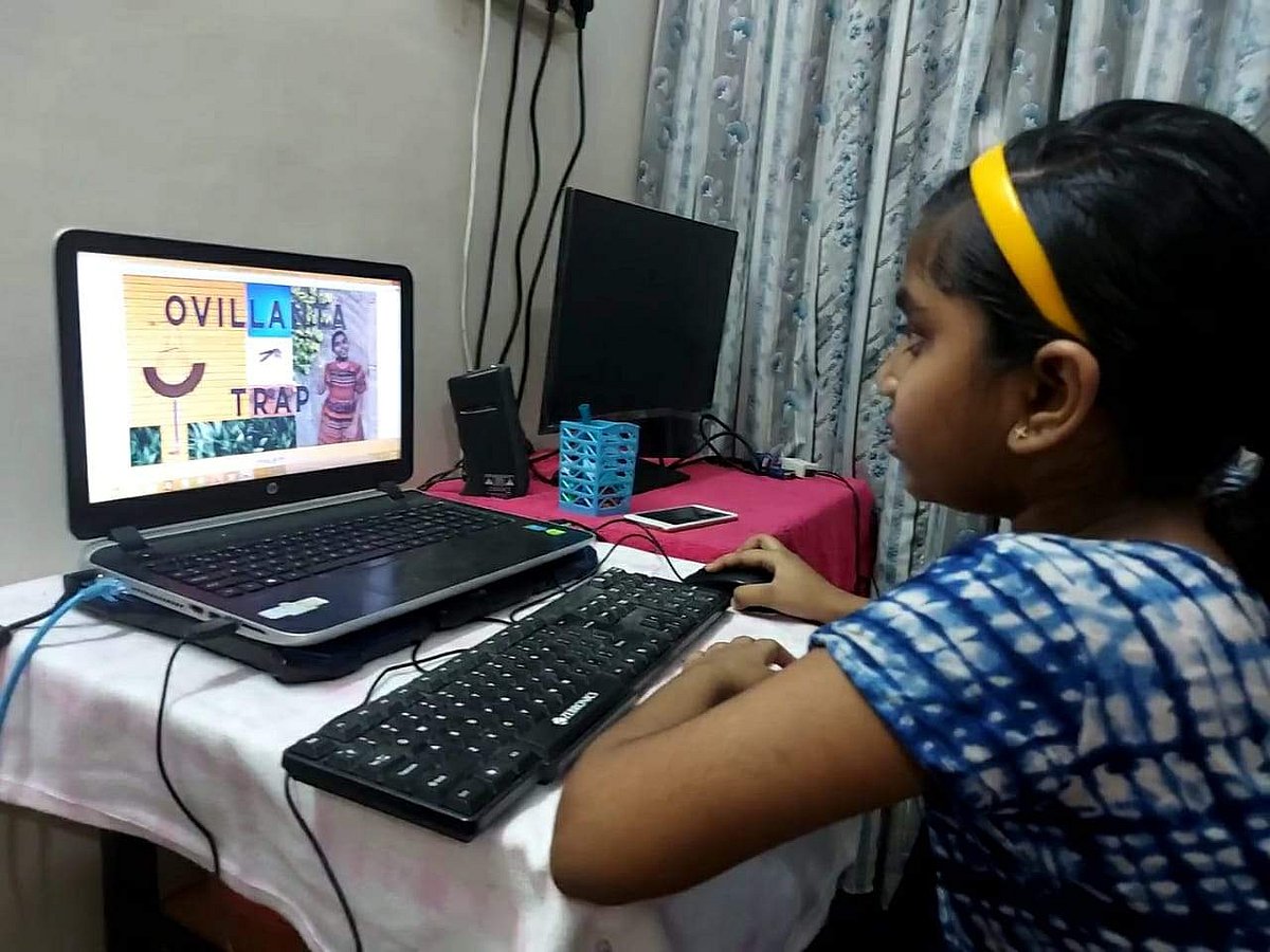 அனிமேஷன் விடியோ மூலமாக சக மாணவர்களுக்கு வகுப்பு எடுக்கும் சிறுமி