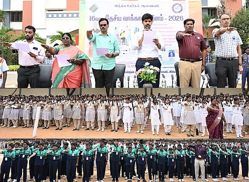 திருவள்ளூரில் தேசிய வாக்காளா் தின உறுதிமொழி மாணவா்கள் ஏற்பு