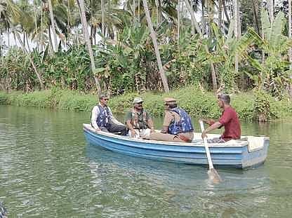கோதையாற்றில் நடமாடும் முதலையை மிதவைக் கூண்டு வைத்து பிடிக்க முடிவு