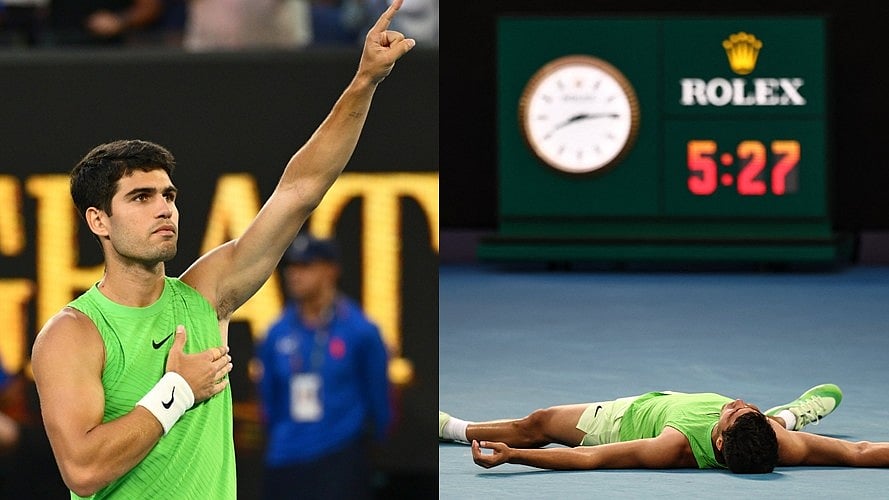 5 மணி நேரம் 27 நிமிஷங்கள்... வரலாற்றுச் சாதனையுடன் இறுதிப் போட்டிக்கு முன்னேறிய அல்கராஸ்!