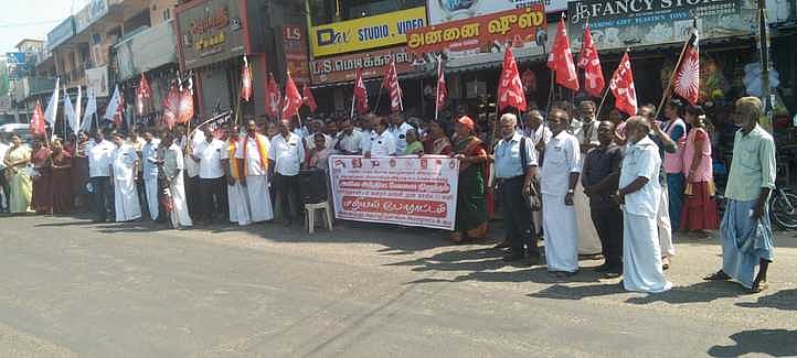 மாா்த்தாண்டம், மேல்புறத்தில் மறியல் போராட்டம்: தொழிற்சங்கத்தினா் 173 போ் கைது