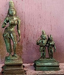 வேதாரண்யம் அருகே மூன்று
சுவாமி உலோகச் சிலைகள் கண்டெடுப்பு