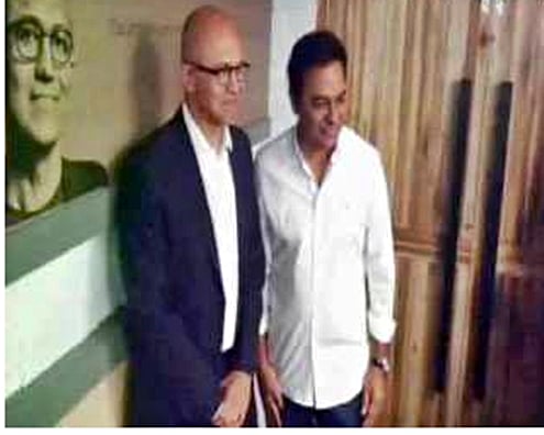 சத்ய நாதெல்லா-கே.டி ராமா ராவுடன் சந்திப்பு