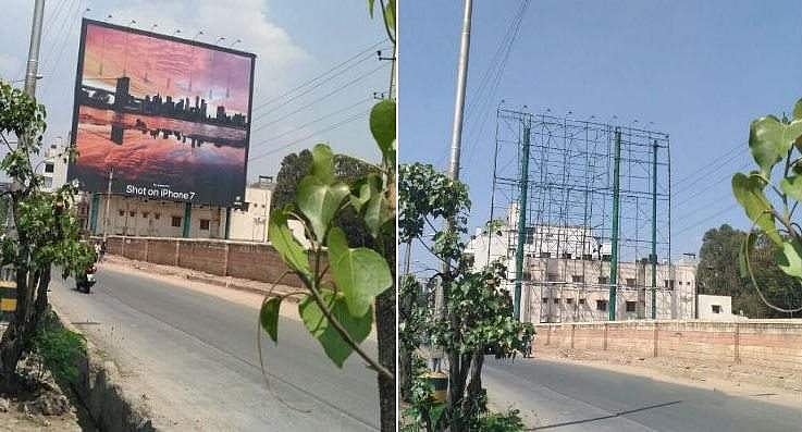 பெங்களூரில் அதிரடி: மரங்களை காவு வாங்கிய விளம்பர பேனர்கள் அகற்றம்